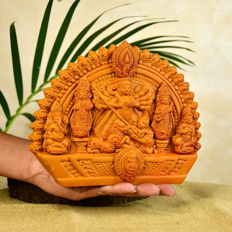 Sowpeace Handmade Terracotta Durga: Artisan Tabletop Decor – view 6