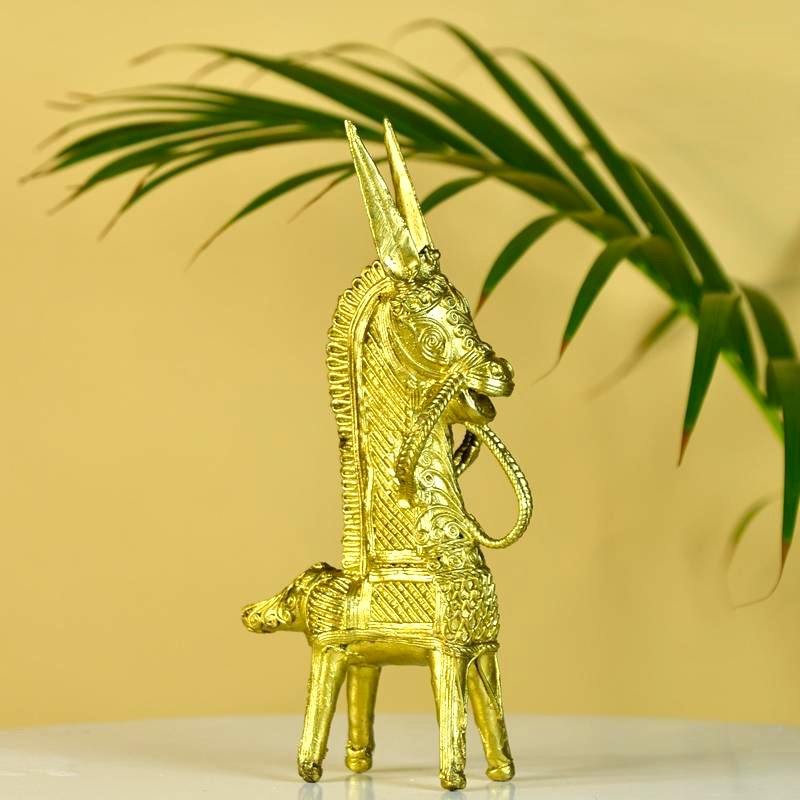 Dokra Horse: Brass Tabletop Decor Masterpiece – view 5