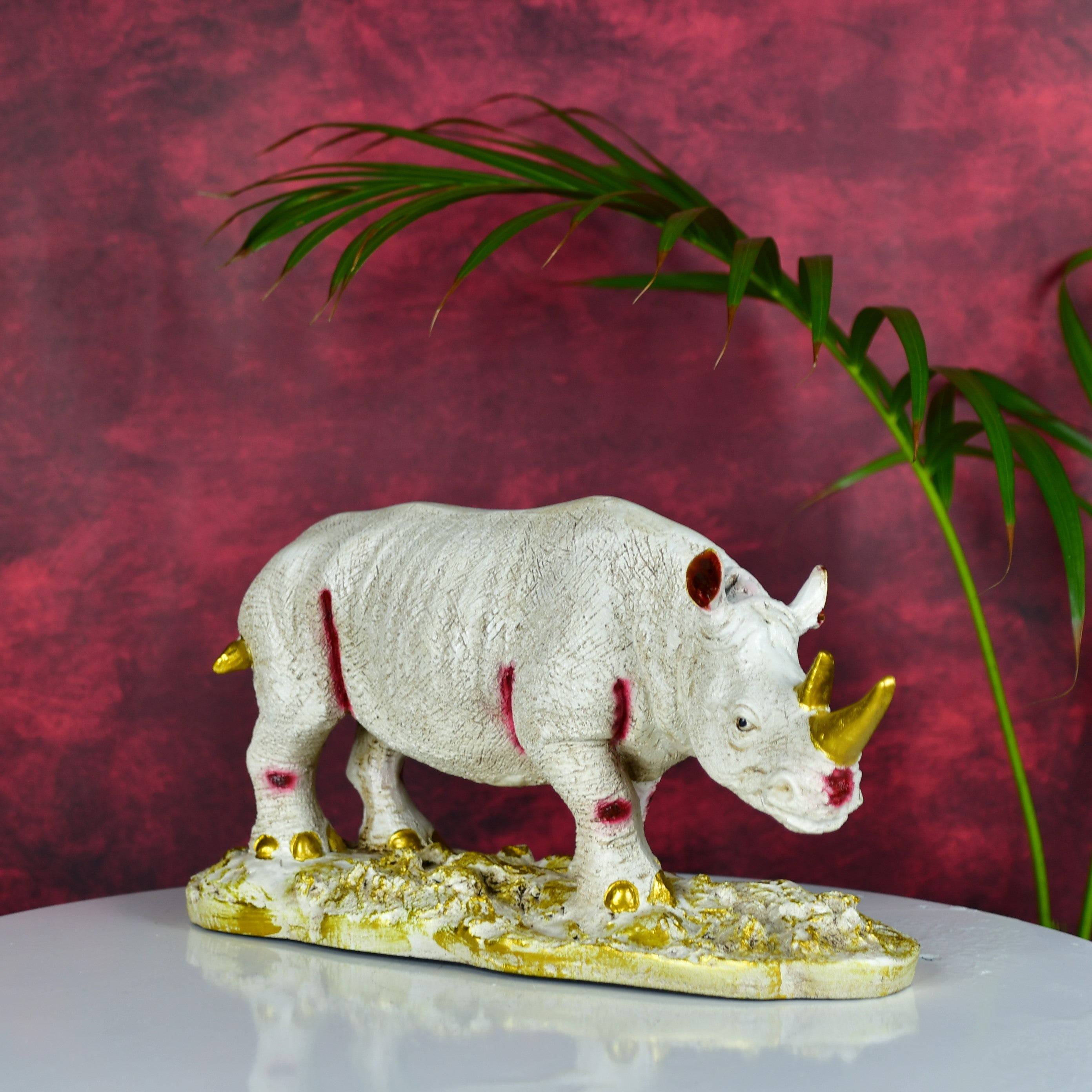 Sowpeace Resin White Rhino Decor