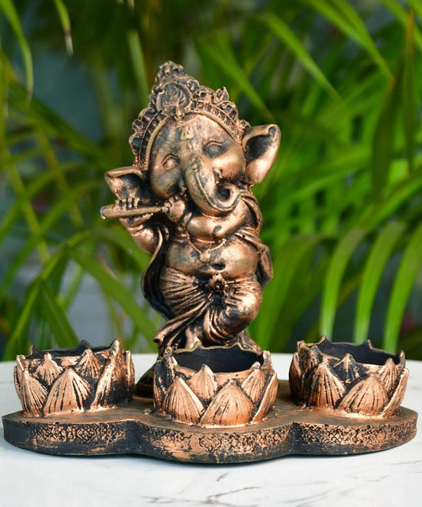 Ganesh Resin Candle Holder by Sowpeace - Artisan Home Decor & Showpiece — main view