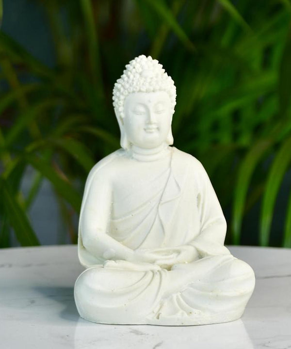 Sowpeace White Resin Buddha — main view