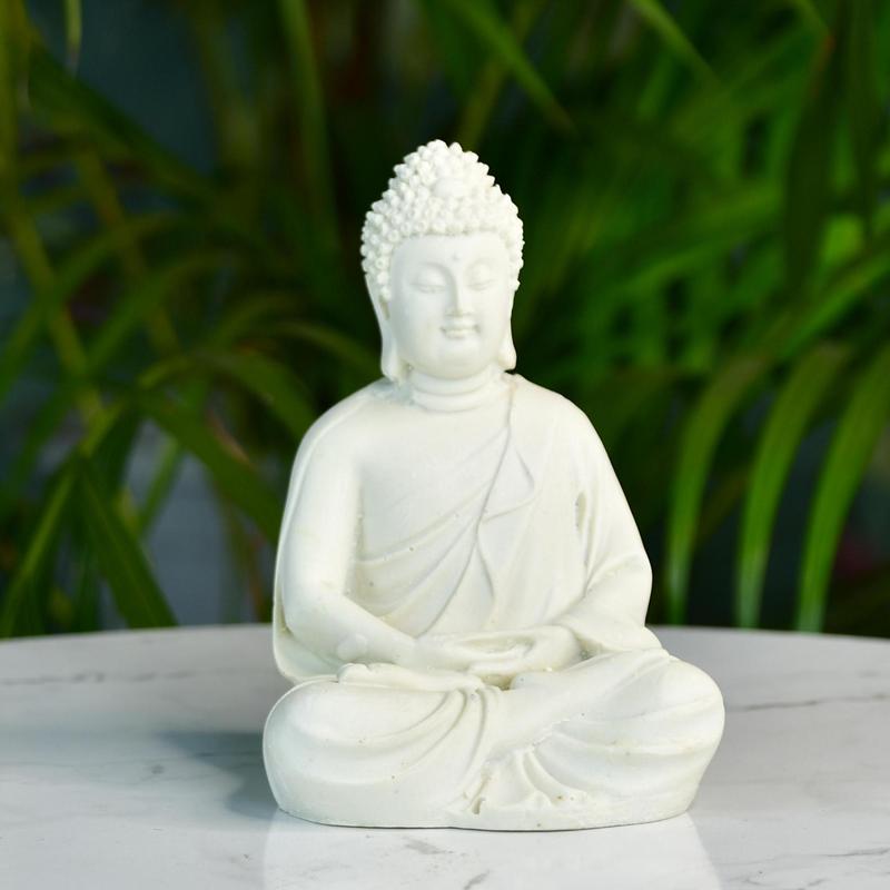 Sowpeace White Resin Buddha – view 1