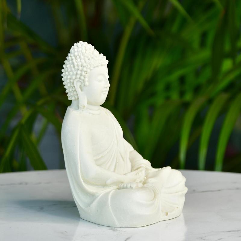 Sowpeace White Resin Buddha