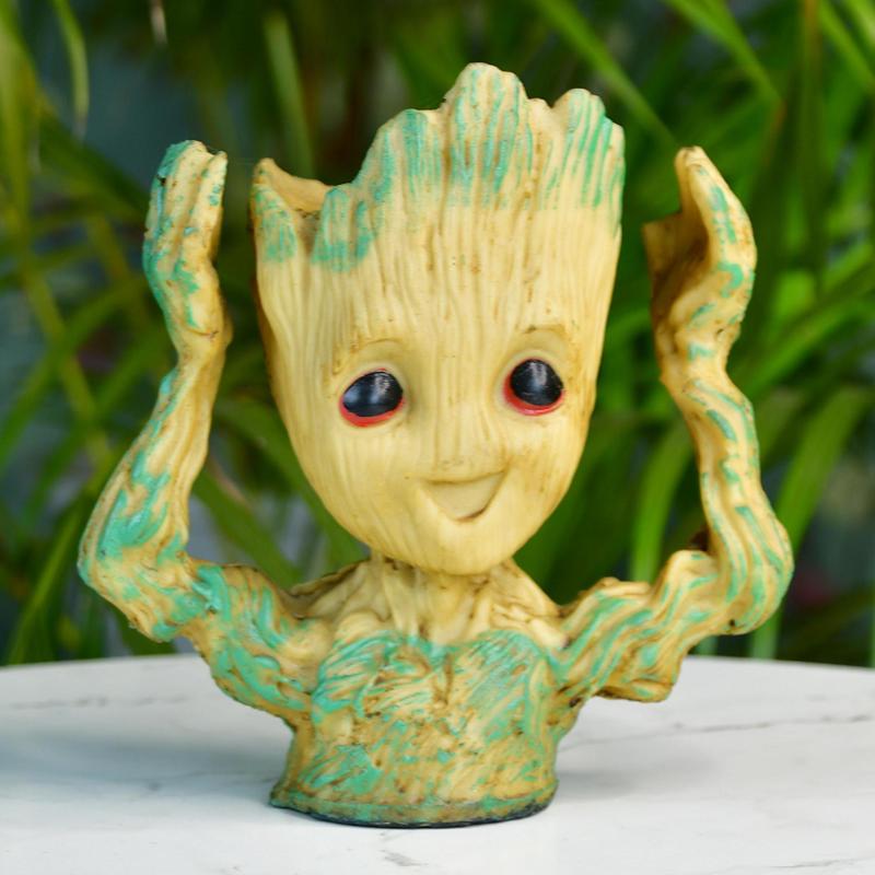 Groot Figurine Planter with Hands Up | Sowpeace Artisan Home Decor & Functional Design