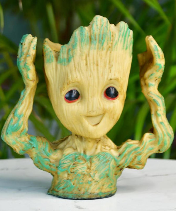 Groot Figurine Planter with Hands Up | Sowpeace Artisan Home Decor & Functional Design — main view