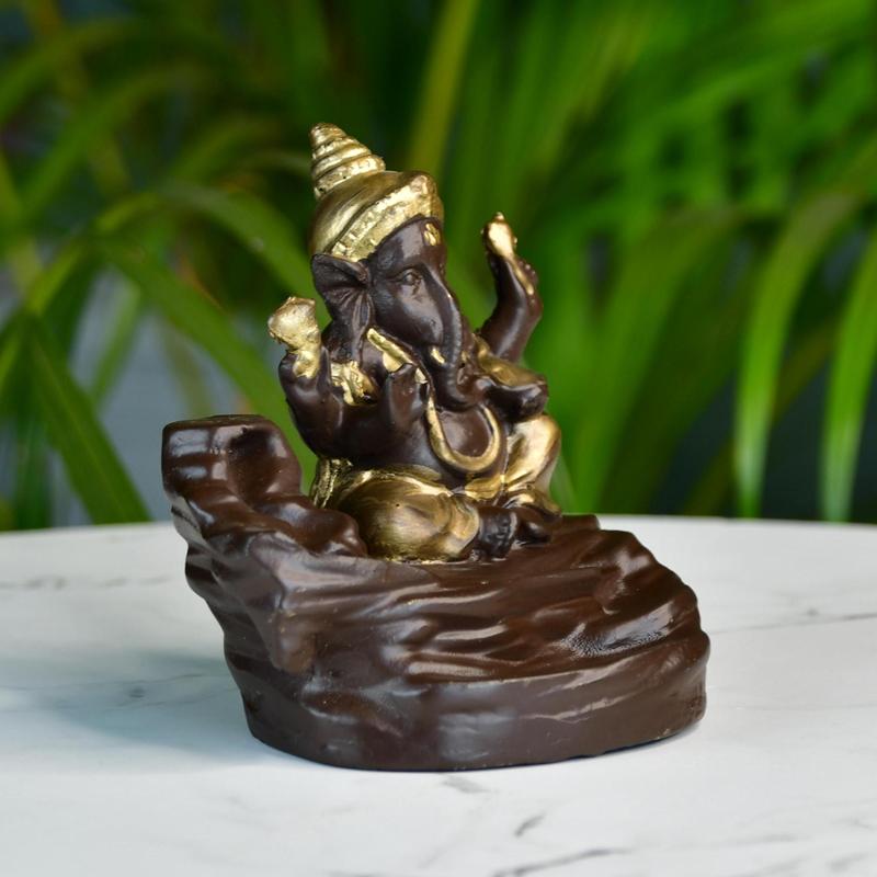 Golden Ganesh Resin Tabletop Decor by Sowpeace - Unique Home Showpiece – view 5