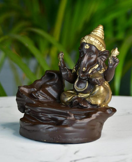 Golden Ganesh Resin Tabletop Decor by Sowpeace - Unique Home Showpiece