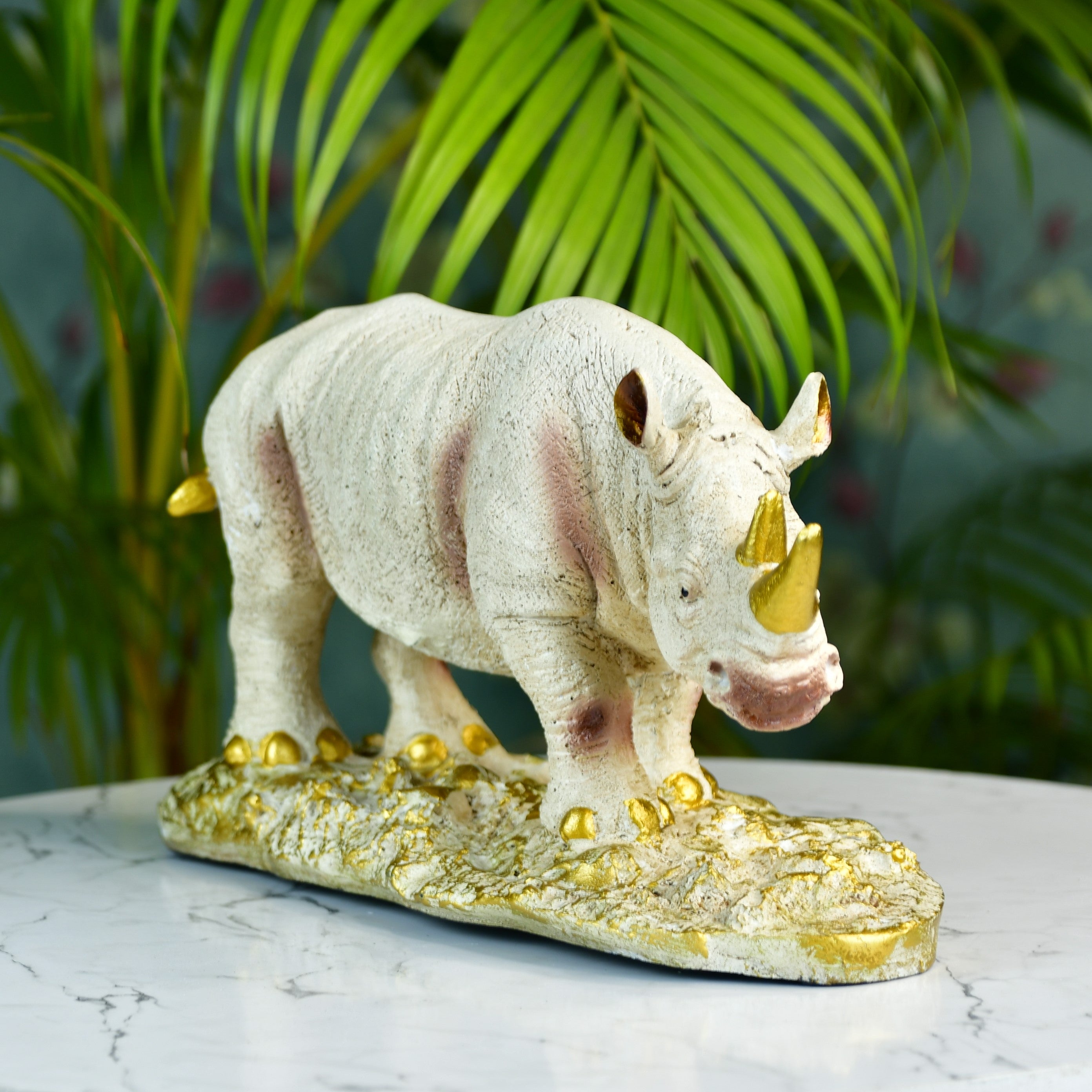 Sowpeace Resin White Rhino Decor