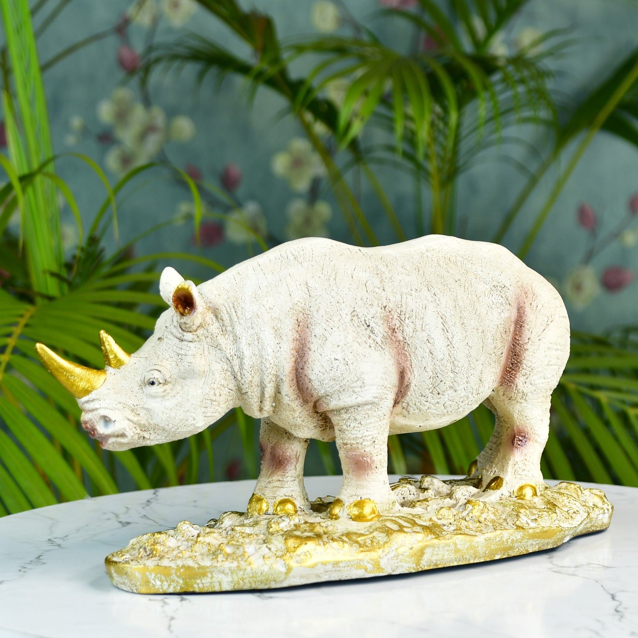 Sowpeace Resin White Rhino Decor