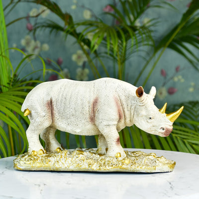 Sowpeace Resin White Rhino Decor