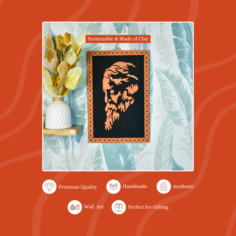 Terracotta Rabindranath Wall Art: Artisan Home Delight – view 3