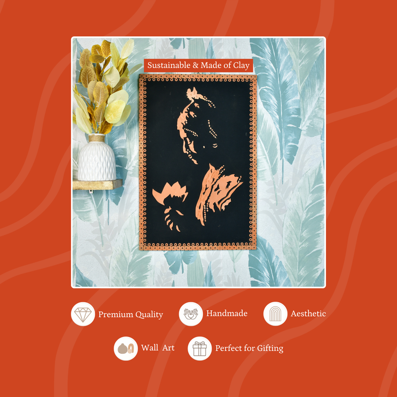 Terracotta Shadowed Lady Wall Art: Artisan Elegance for Home – view 3