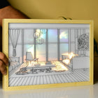Sowpeace Illuminated Hall Room Frame – LED Landscape Photo Frame with Sofas, Carpet & Balcony for Chic Home Decor