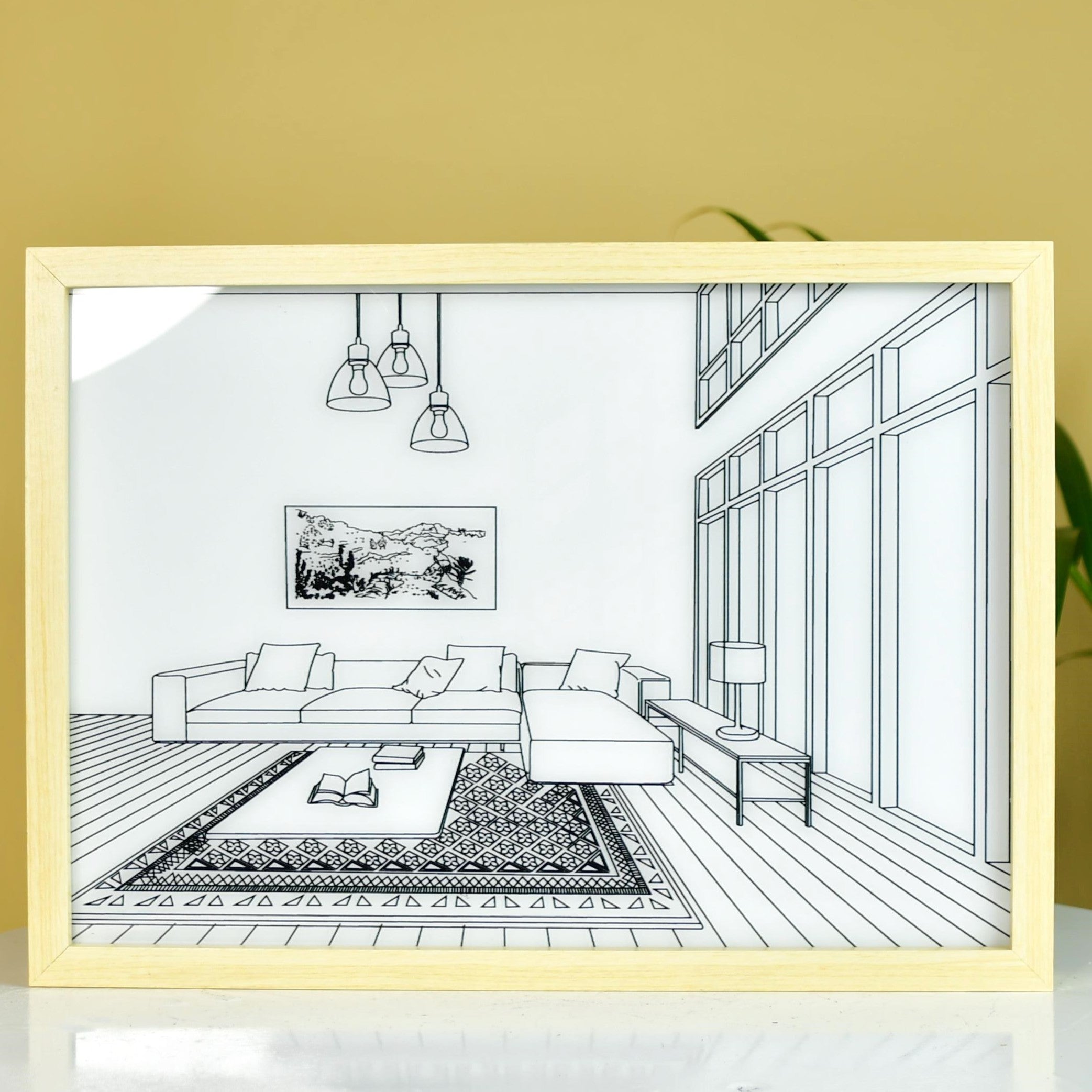 Sowpeace Illuminated Landscape Sofa Frame – LED Decor Photo Frame for Stylish Home Interiors & Gifts