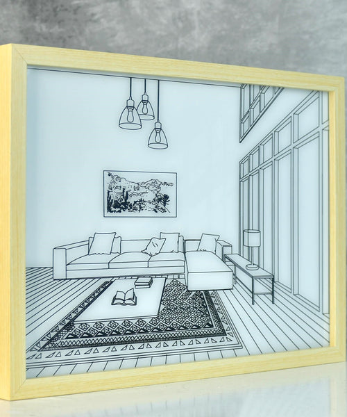 Sowpeace Illuminated Landscape Sofa Frame – LED Decor Photo Frame for Stylish Home Interiors & Gifts