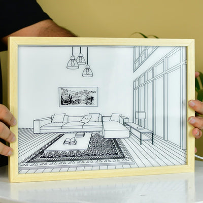 Sowpeace Illuminated Landscape Sofa Frame – LED Decor Photo Frame for Stylish Home Interiors & Gifts