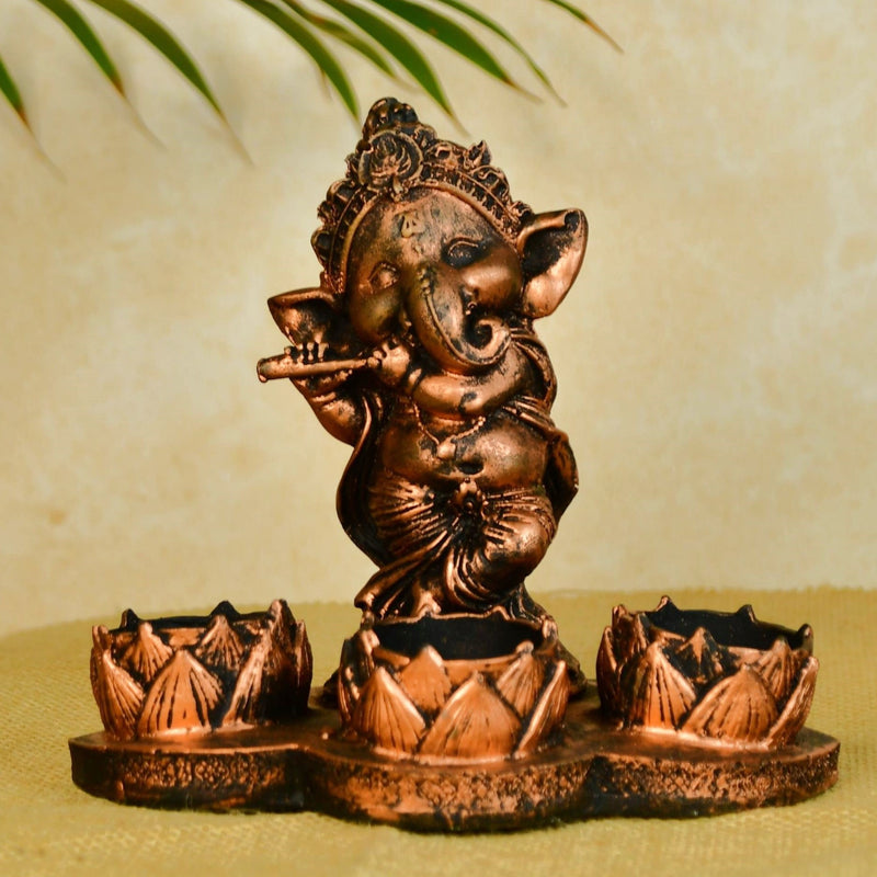 Ganesh Resin Candle Holder by Sowpeace - Artisan Home Decor & Showpiece – view 6