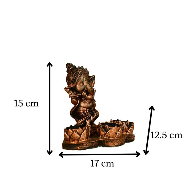 Ganesh Resin Candle Holder by Sowpeace - Artisan Home Decor & Showpiece – view 4