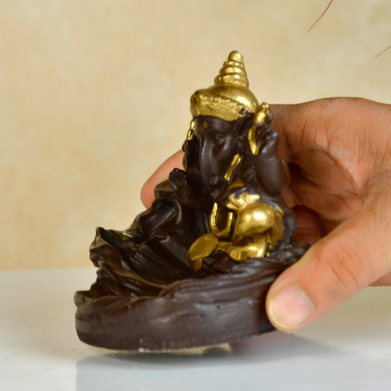 Golden Ganesh Resin Tabletop Decor by Sowpeace - Unique Home Showpiece – view 6