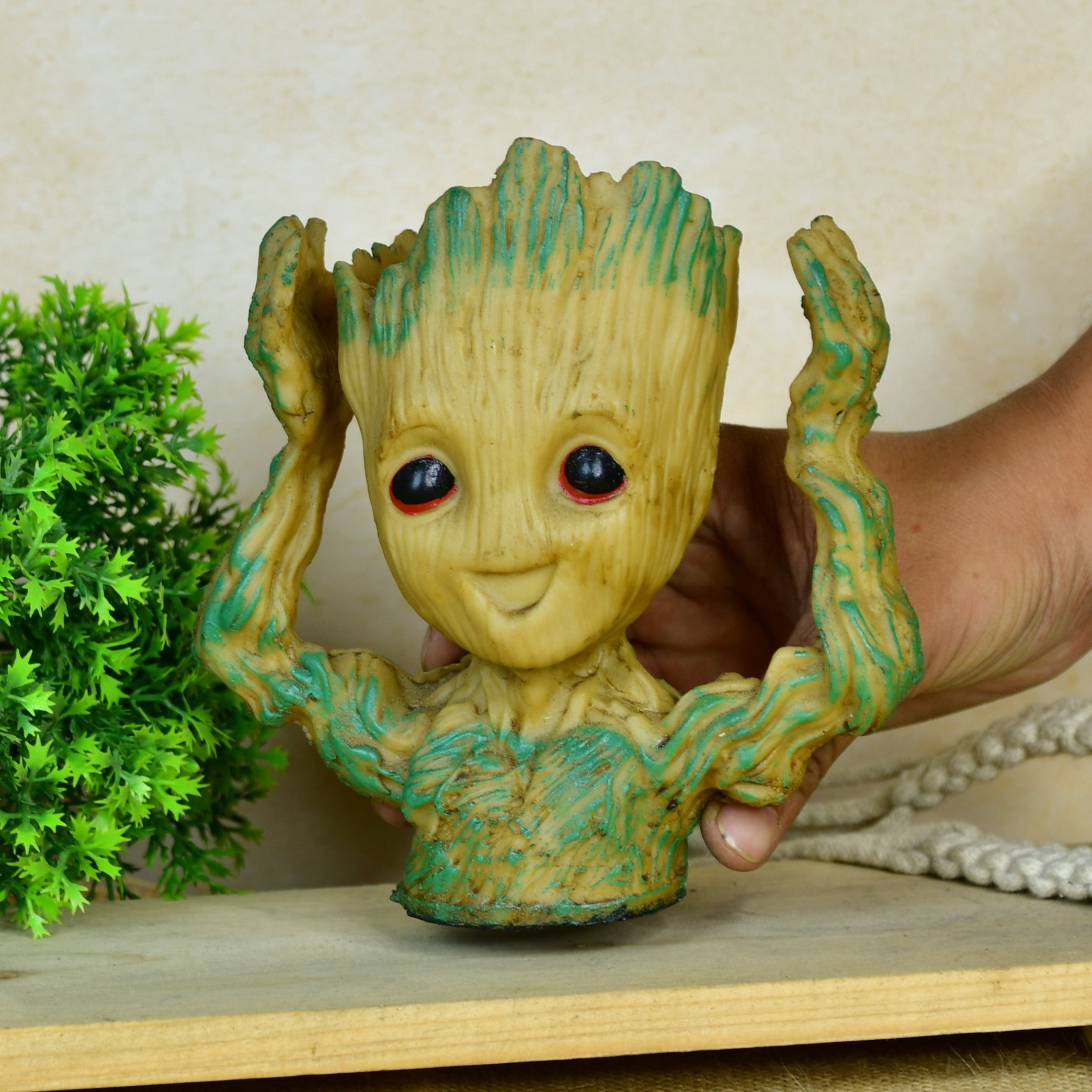 Groot Figurine Planter with Hands Up | Sowpeace Artisan Home Decor & Functional Design