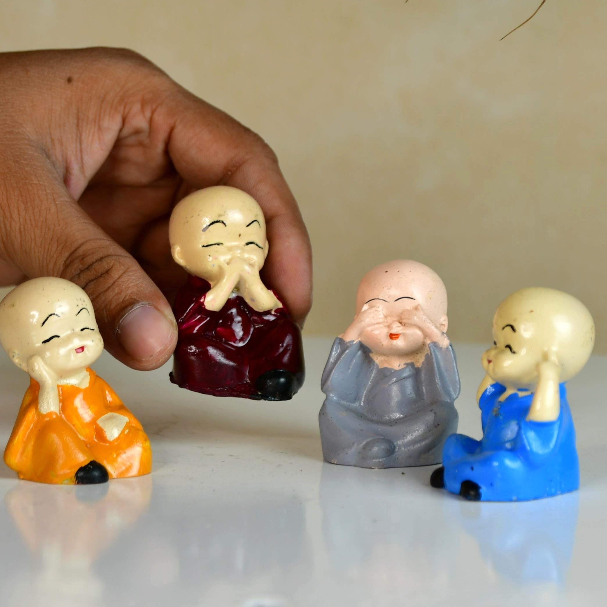 Sowpeace Resin Mini Monk Set of 4