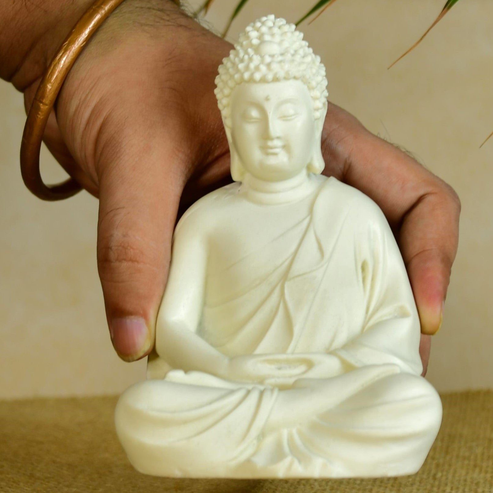 Sowpeace White Resin Buddha