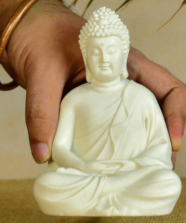 Sowpeace White Resin Buddha — image 5