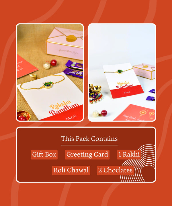 Sowpeace Exquisite Peacock Rakhi Pack of 1 with Roli Chawal and Greeting card combo for Raksha Bandhan and Gifting — image 8