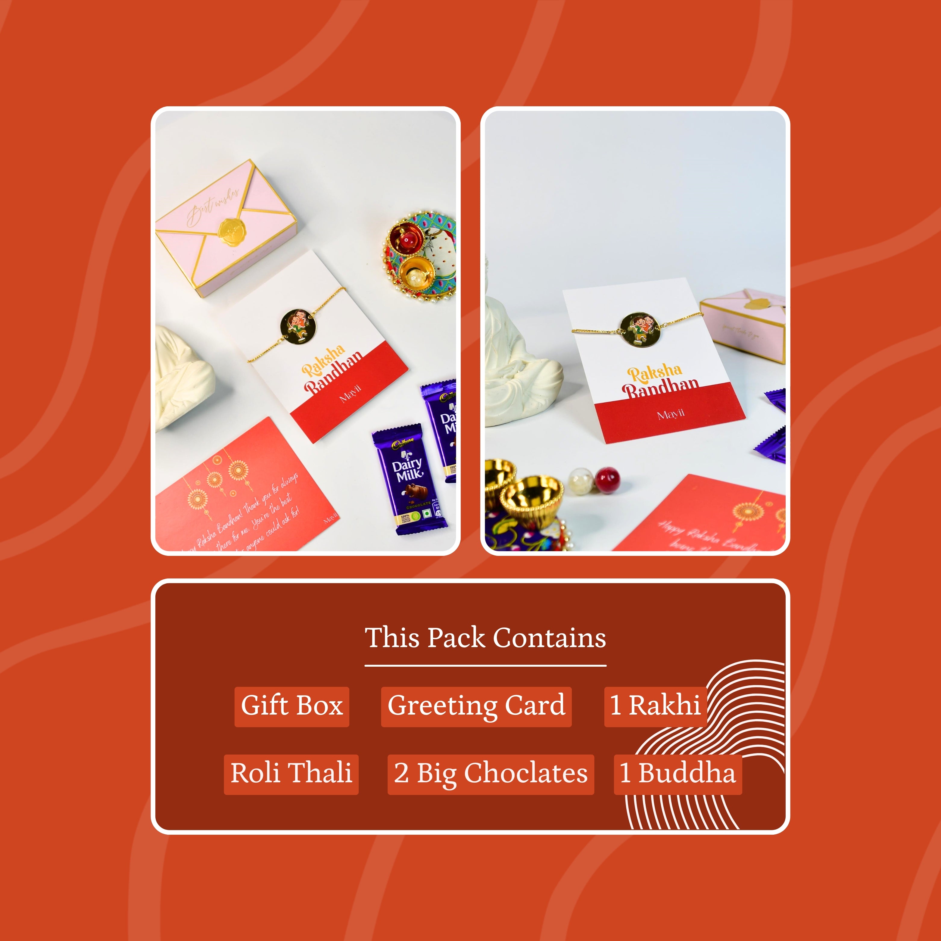 Sowpeace Exquisite Bhai Behen Rakhi Pack of 1 with Roli Chawal and Greeting card combo for Raksha Bandhan and Gifting