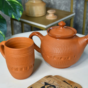 Rustic Terracotta Coffee Mug: Home Decor & Kitchen Delight