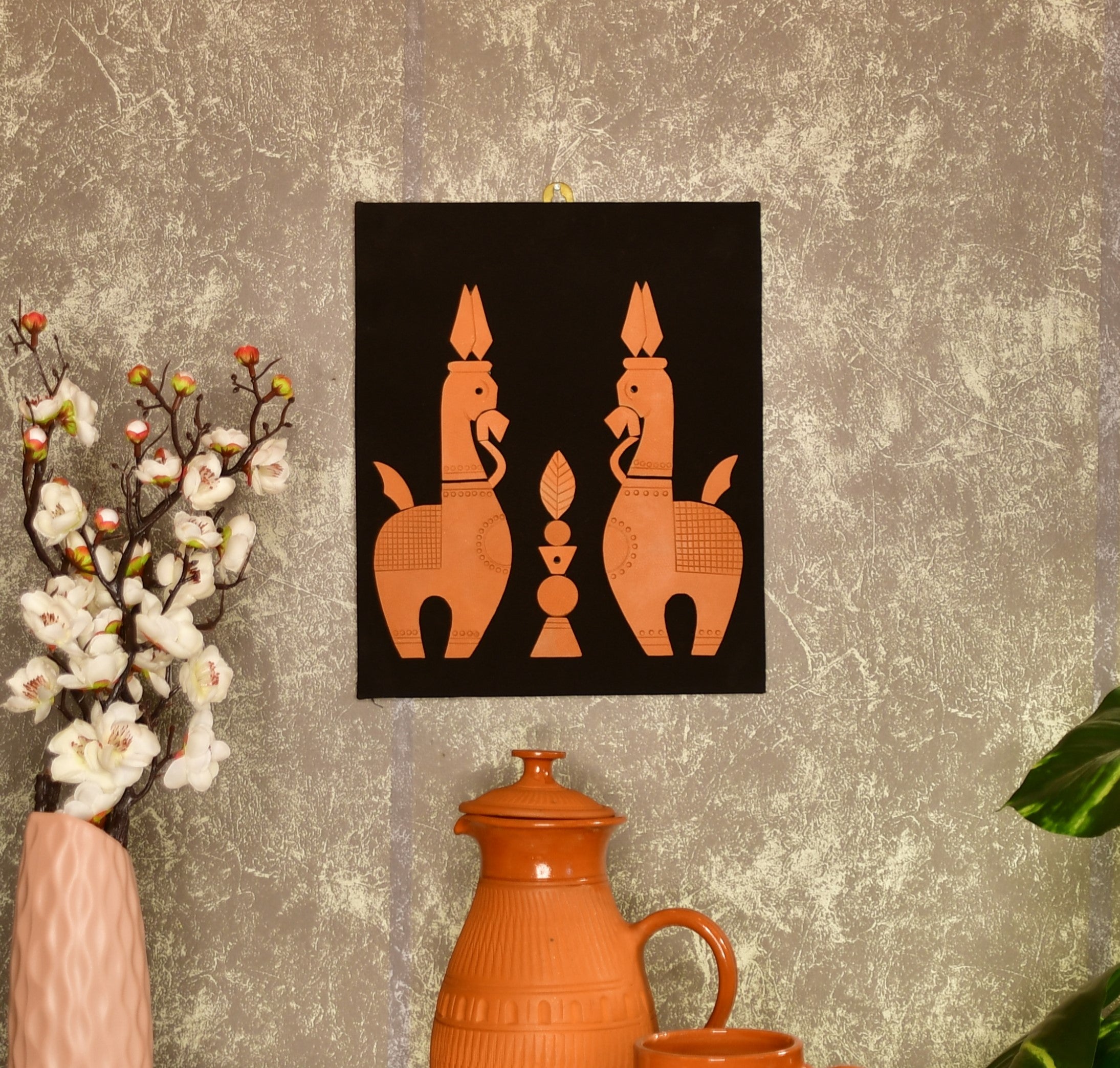 Terracotta Horse Wall Art: Artisan Home Decor