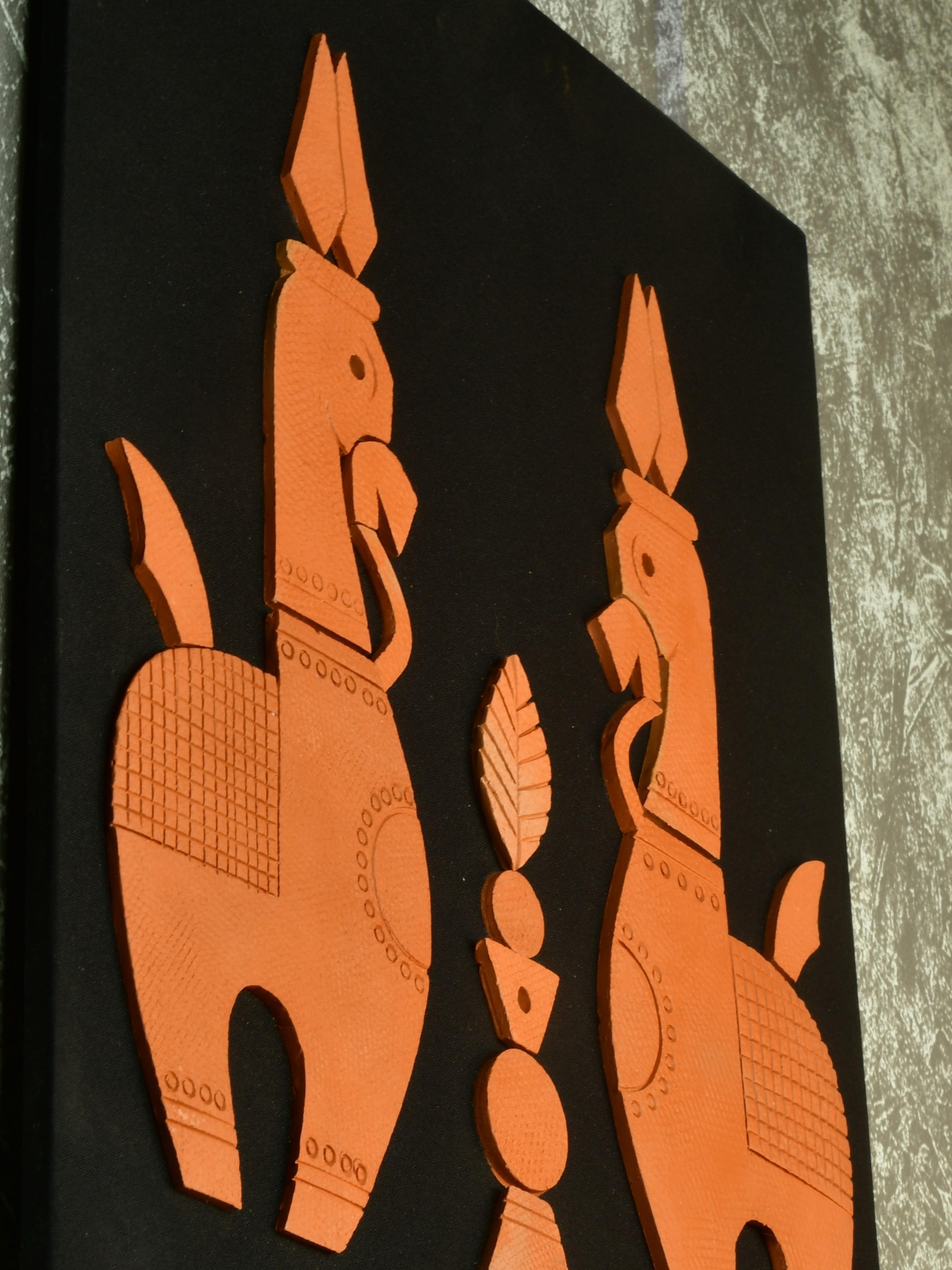 Terracotta Horse Wall Art: Artisan Home Decor