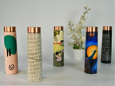 Artform Illustration for Sowpeace Modern Mantra Copper Bottle