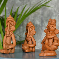 Sowpeace Terracotta Tribal Figurine Set: Artisan Tabletop Decor - Additional View