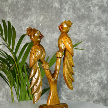 Sowpeace Hand Carved Wooden Parrot Set