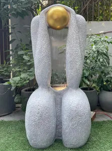 Abstract Robed Sphere Fountain Indoor Water Fountain – 3.5 ft -Indoor Water Fountain-Sowpeace-Indoor Water Fountain-Modern Water Fountain