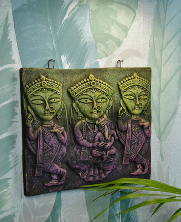 Abstract Terracotta Jamini Roy Wall Art: Artisan Home Decor — alternate view