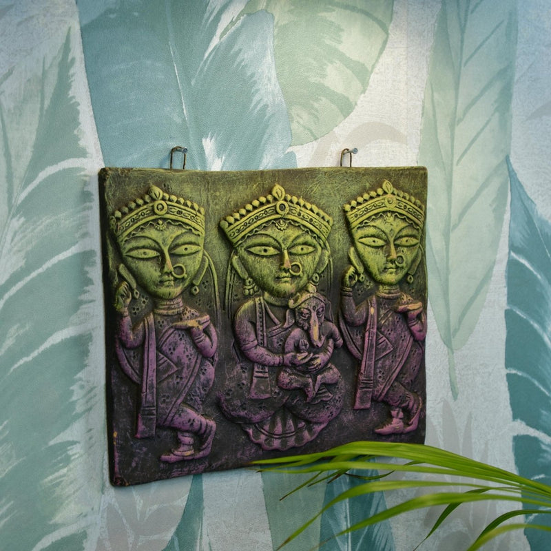 Abstract Terracotta Jamini Roy Wall Art: Artisan Home Decor – view 2