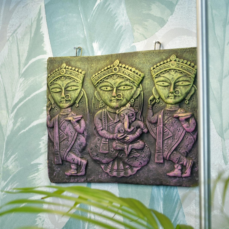 Abstract Terracotta Jamini Roy Wall Art: Artisan Home Decor – view 5