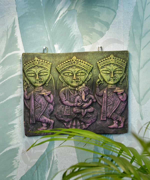 Abstract Terracotta Jamini Roy Wall Art: Artisan Home Decor — main view
