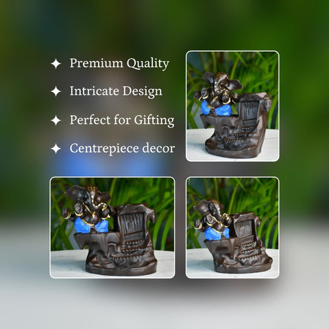 Vastu Principles for Artisan Blue Ganesh Smoke Fountain Tabletop Decor by Sowpeace - Unique Home Showpiece