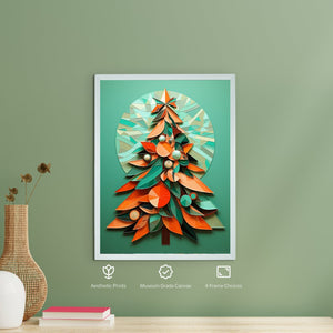 Artisan Christmas Tree Canvas Wall Decor with Frame – Colorful -Wall painting-Chitran by sowpeace-Artisan Christmas Tree Canvas Wall Decor with Frame – Colorful-CH-WRT-CCT-Sowpeace