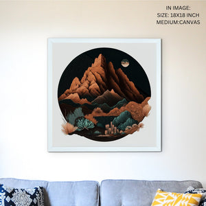 Artisan Mountains: Canvas Wall Decor with Frame in Home -Wall painting-Chitran by sowpeace-Artisan Mountains: Canvas Wall Decor with Frame in Home-CH-WRT-MR-Sowpeace