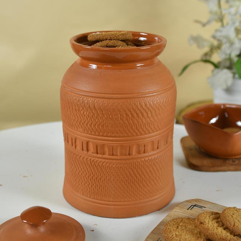 Artisan Terracotta Jar: Stylish Home & Kitchen Storage