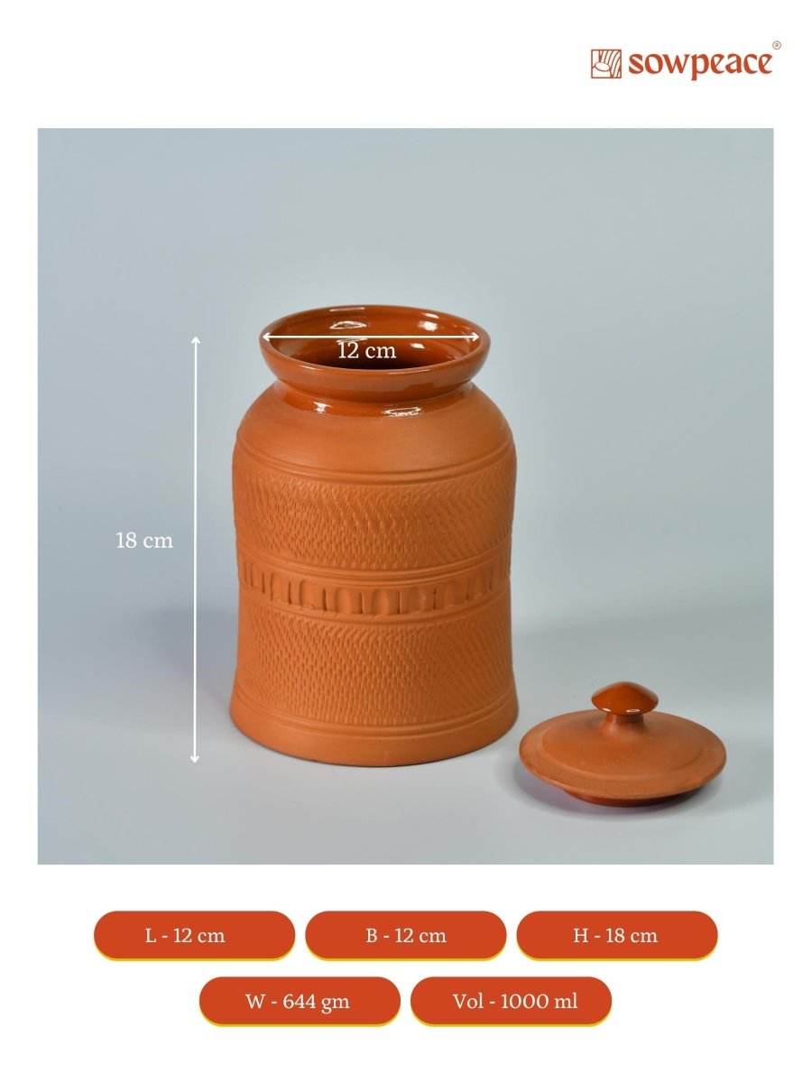 Artisan Terracotta Jar: Stylish Home & Kitchen Storage - Utensils - Sowpeace - Artisan Terracotta Jar: Stylish Home & Kitchen Storage - Terr - Uten - Terr - TCJR - Sowpeace