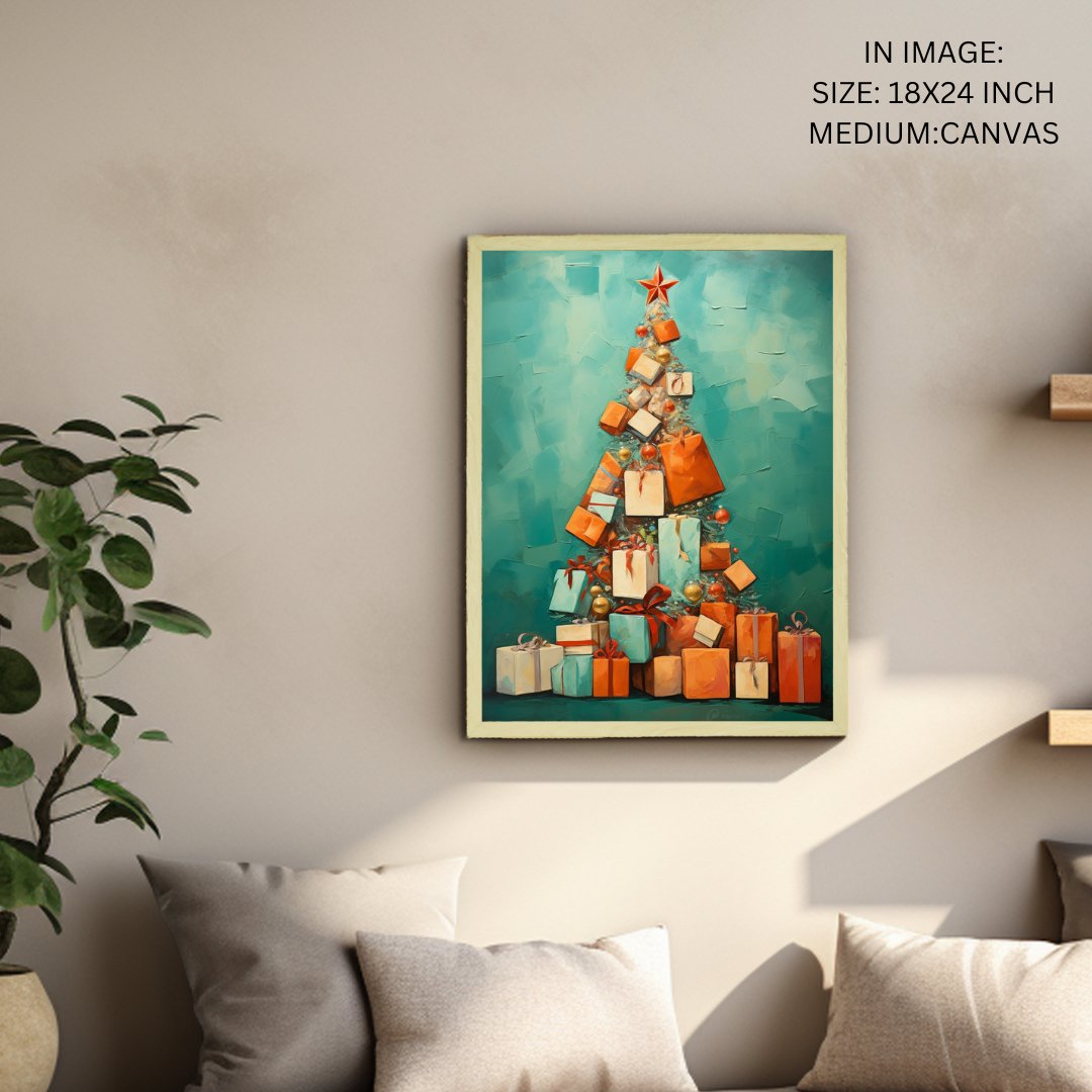 Merry & Bright: Premium Sowpeace Xmas Canvas Wall Prints – Handcrafted Indian-Inspired Art for Elegant Festive Decor