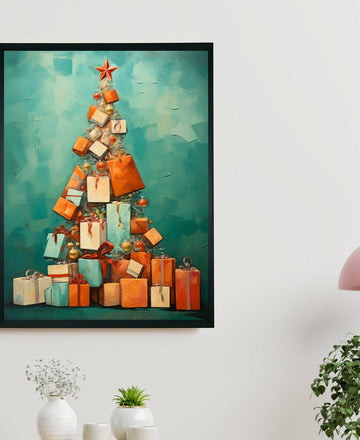 Merry & Bright: Premium Sowpeace Xmas Canvas Wall Prints – Handcrafted Indian-Inspired Art for Elegant Festive Decor — alternate view