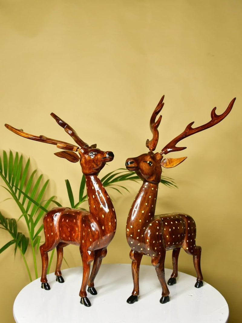 Artisan Wooden Deer Set: Exquisite Home Decor – view 2