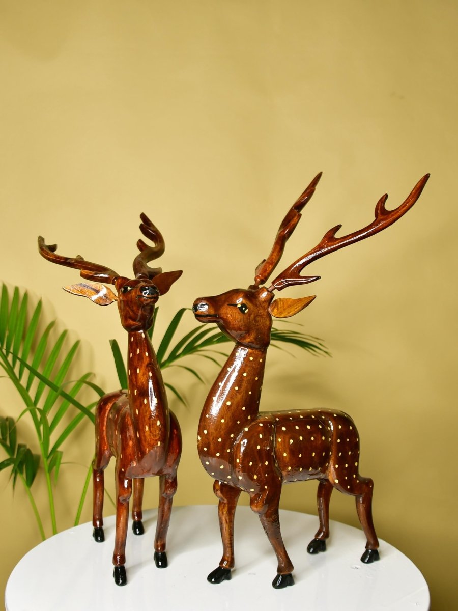 Artisan Wooden Deer Set: Exquisite Home Decor - Sowpeace - Artisan Wooden Deer Set: Exquisite Home Decor - Wood - WDLD - WDN - TT - Sowpeace