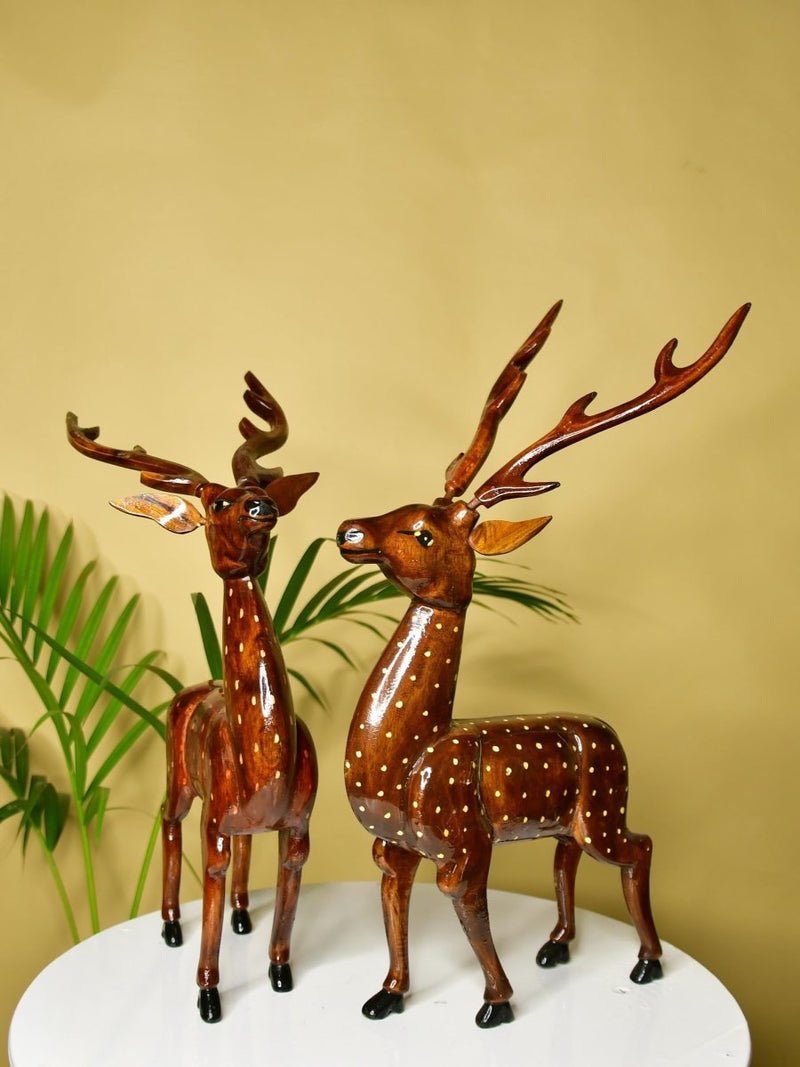 Artisan Wooden Deer Set: Exquisite Home Decor – view 3